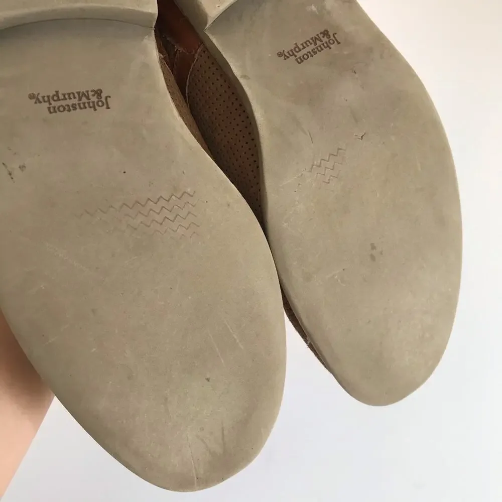 Johnston & Murphy Leather Oxford Tan Suede
